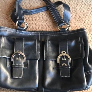 Coach Black satchel handbag